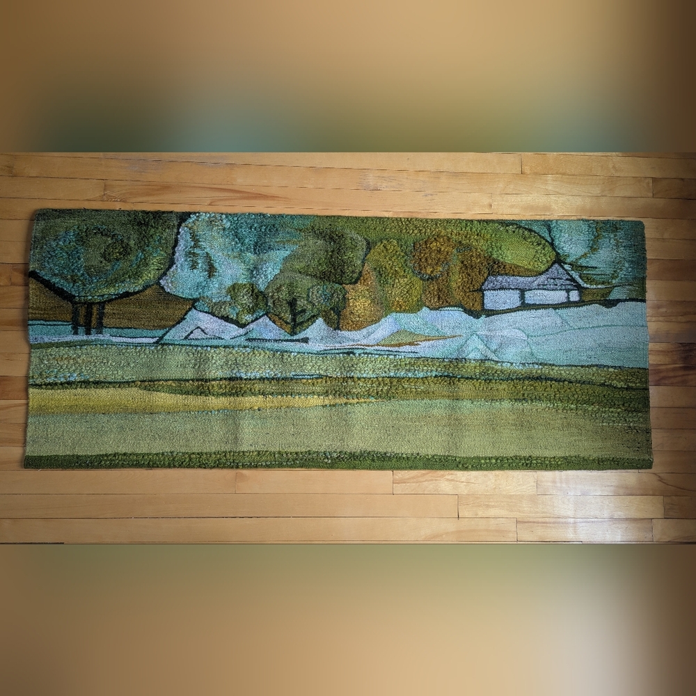 Vintage Polish Tapestry in Wool By H. Sulkowska Folk Art Hand Made